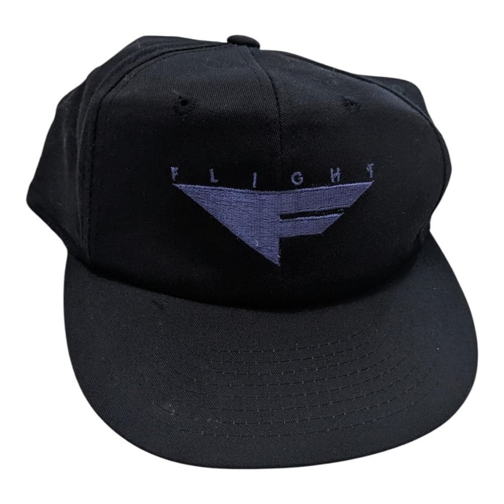 Vintage 80’s Nike Flight Basketball Black Purple Zipper Back‎ Hat Cap Rare